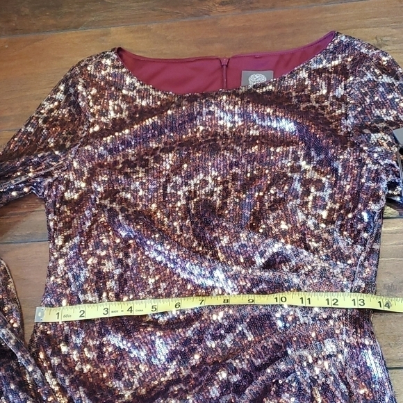 NWT Vince Camuto Sequin Jewel Neck dress evening party holiday - Picture 11 of 12